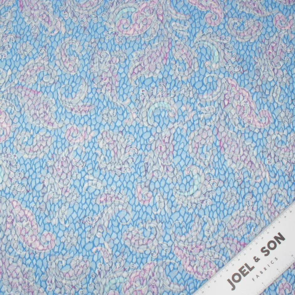 Sky Blue Paisley Printed Matalasse