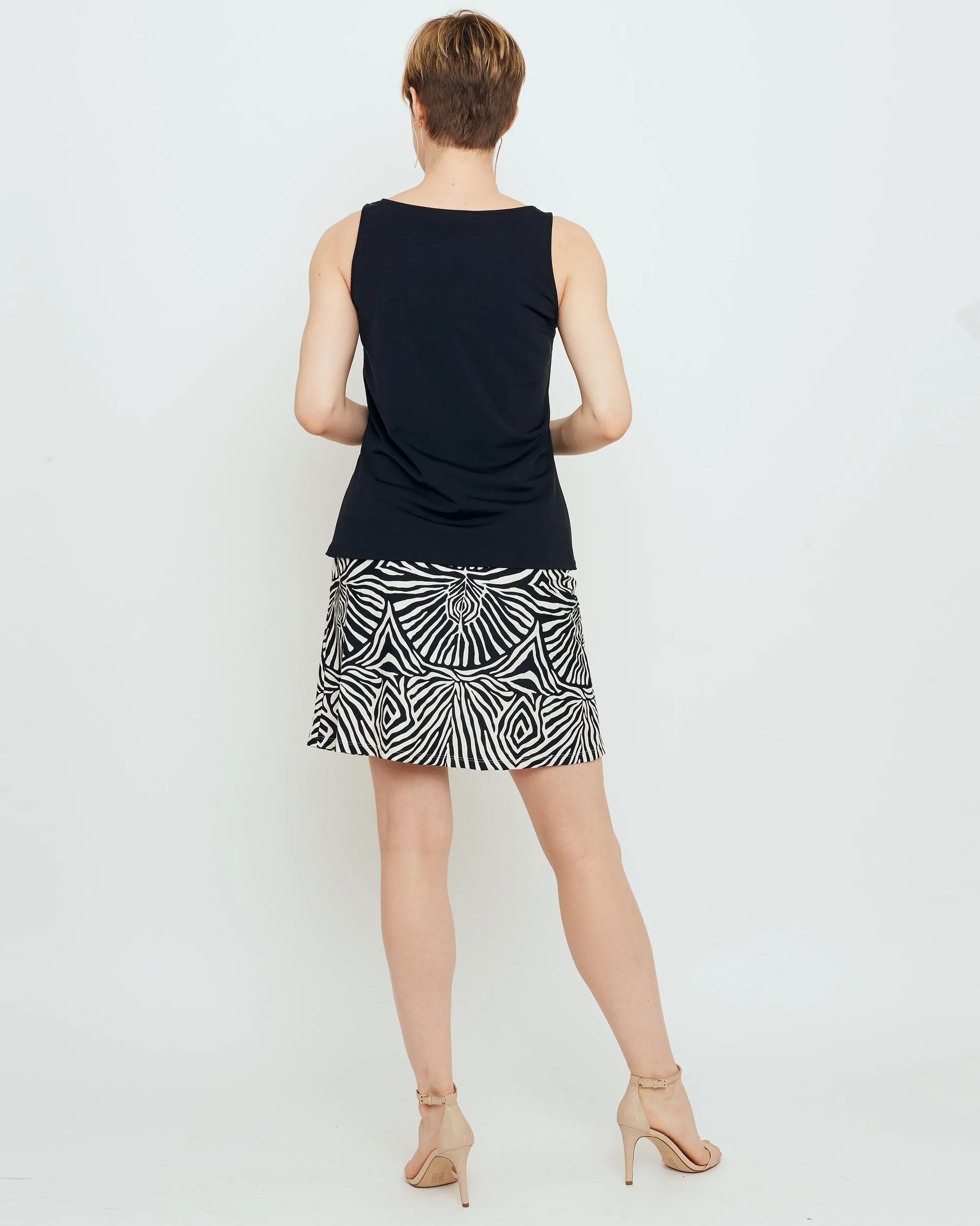 Tenerife Skort in Black Safari Stripes