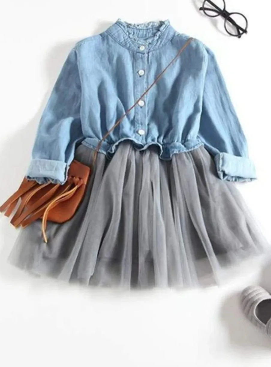 There She Goes Denim Tutu Dress