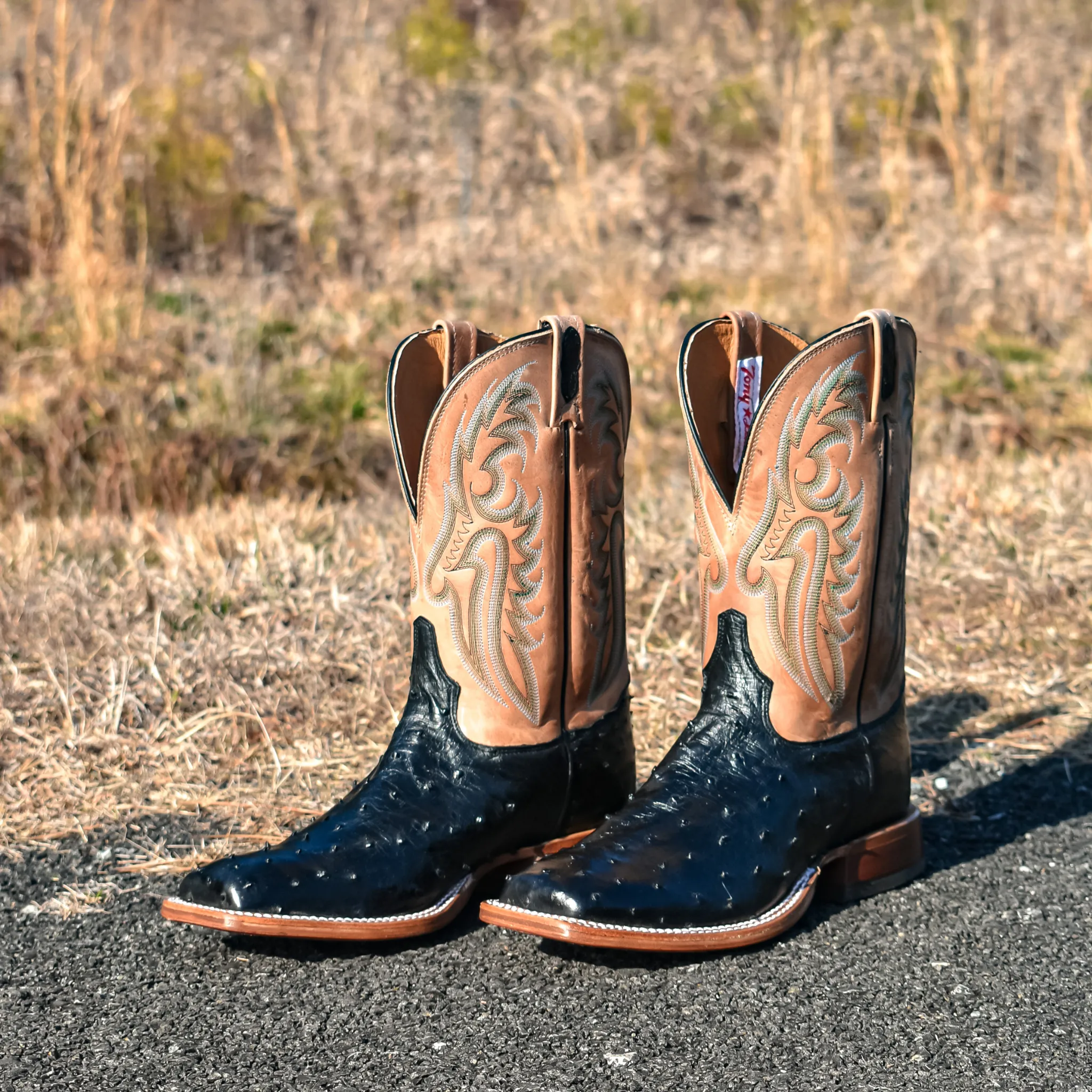 TONY LAMA MEN'S CASTILLO FULL QUILL OSTRICH WESTERN BOOTS - EP6094