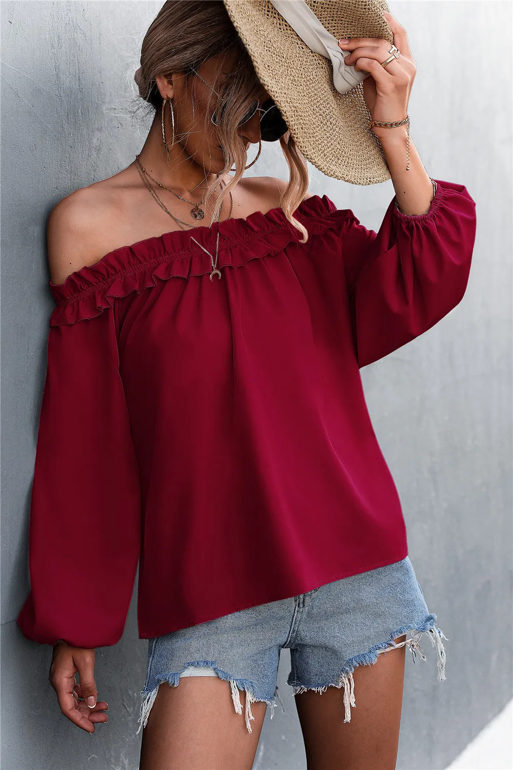 Victoria Frill Off-Shoulder Top