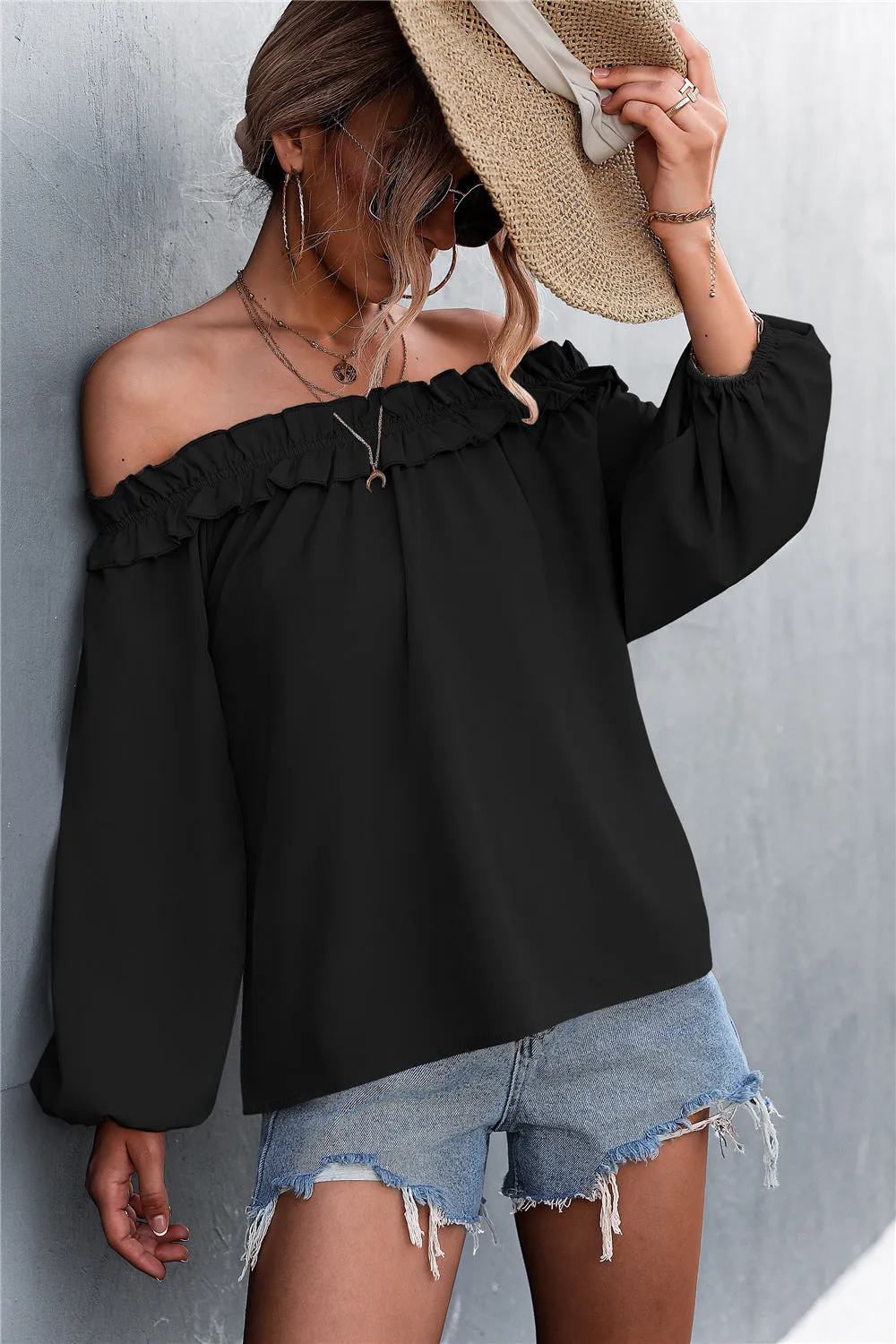 Victoria Frill Off-Shoulder Top