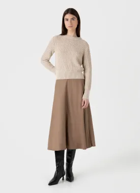 Women's A-line Skirt in Light Camel