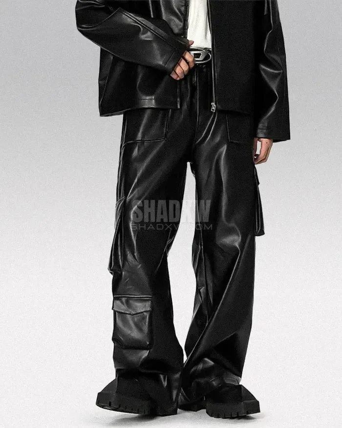 Y2K Pants Black PU Leather